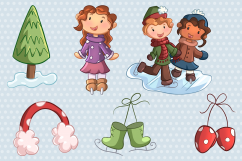 Winter Ice Skating Illustrations Product Image 2