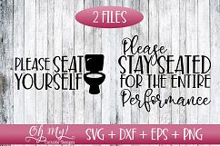 Seat Youreself - Stay Seated - Bathroom Signs - SVG DXF EPS Product Image 1