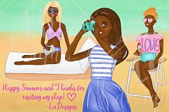 African American Summer Girls Clipart, Girl Illustrations Product Image 7