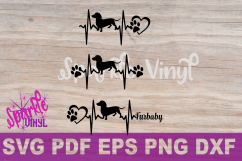 Svg dachshund heartbeat dog print printable or cut file svg bundle dxf eps pdf png files cricut silhouette dachshund gift for dog lover dachshund Product Image 4