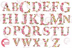 Floral alphabet clipart, graphics, illustrations AMB-1104 Product Image 5