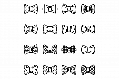 Bowtie icons set, outline style Product Image 1