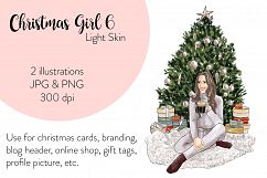 Fashion illustration - Christmas Girl 6 - Light Skin Product Image 1