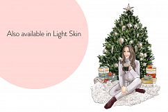 Fashion illustration - Christmas Girl 6 - Dark Skin Product Image 7