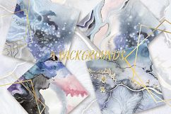 Gold and Blue Watercolor and Vector set SVG PNG EPS JPG Product Image 3