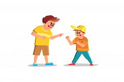 Argue Boy Screaming With Angry Friend Kid Vector Product Image 1