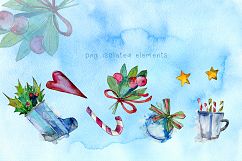 Winter holiday PNG watercolor set Product Image 5