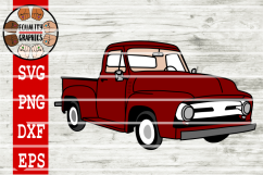 Vintage Old School Red Truck SVG | DXF | EPS | PNG Product Image 1