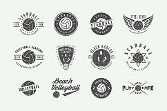 Set of 24 vintage volleyball emblems Product Image 2