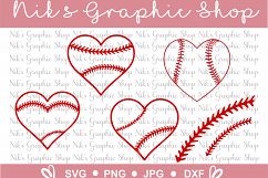 Baseball Heart Svg, Ball heart svg, stitches svg, baseball cut files, cute baseball svg, baseball svg, heart svg Product Image 1