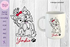 Yorkie svg, Yorkie color svg, Girl dog, girly dog svg Product Image 3