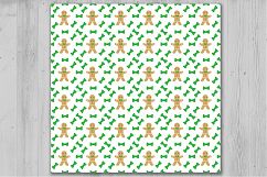 Gingerbread Digital Paper, christmas digital paper, Holiday Background, Gingerbread men digital paper. Product Image 3