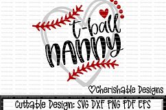 T ball Svg, T ball Nanny svg, T Ball Cutting file, T-ball svg, heart frame baseball, dxf pattern, svg pattern, Cricut instant download Product Image 1