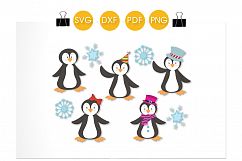 Holiday Penguin cutting files svg, dxf, pdf, eps included - cut files for cricut and silhouette - Cutting Files SVG Product Image 2