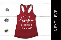 Scarlet Tank Top Mockup Next Level 1533 Girl Vest Muscle Top Product Image 1