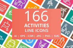 166 Activities Line Multicolor B/G Icons Product Image 1
