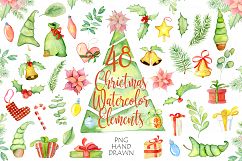 Christmas watercolor elements and decorations Product Image 1