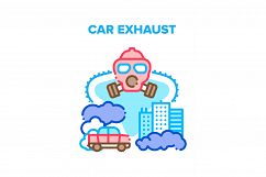 Car Exhaust Vector Concept Color Illustration Product Image 1