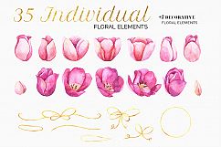 Tulips Watercolor Floral Bundle Product Image 4