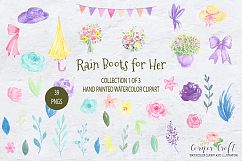 Watercolor Rain Boots for Her, Watercolor Clip Art Product Image 2