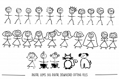 Stick figure people SVG / DXF / EPS / PNG files Product Image 1