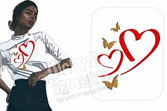 Heart Butterfly Machine Embroidery Design 3 Sizes Product Image 1