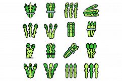 Asparagus icons set vector flat Product Image 1