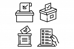 Ballot icons set, outline style Product Image 1