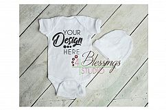 Blank Bodysuit Baby Cap Mockup Rabbit Skins Onesie Product Image 1