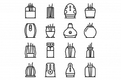 Air freshener icons set, outline style Product Image 1