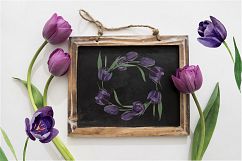 Wonderful black tulips PNG watercolor flower set Product Image 6