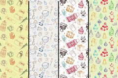  Christmas Hand drawn seamless digital paper pack Product Image 2