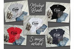Bella Canvas Mockup Bundle T Shirt Flat Lay Bundle 5 images Product Image 1