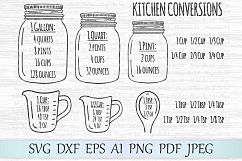 Kitchen conversions svg, Measurement chart svg, Measurement cheat sheet svg, Kitchen svg, Mason jar cut file, Kitchen measurement svg, Cooking Product Image 1