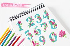 Floral Numbers graphics and illustrations Product Image 3