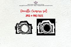 doodle camera clipart set 1 , black and white verion  Product Image 1