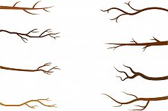 Fall branches clip art, Autumn tree branch clipart set Product Image 2