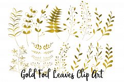Gold Foil Leaves Clip Art Product Image 2