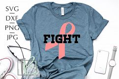 Breast Cancer SVG, Fight SVG, Pink Ribbon SVG Product Image 1