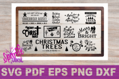 Svg Christmas Sign Stencil Bundle printable svg dxf png pdf esp files for cricut or silhouette Merry Christmas Trees Sold here Mistletoe svg Product Image 1