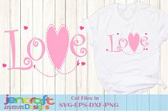 Love SVG - Valentine Stitched arrow Heart svg file design Product Image 1