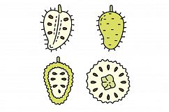 Soursop icons set vector flat Product Image 1