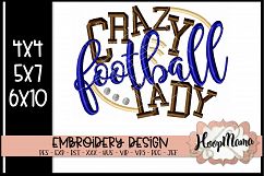 Crazy Football Lady - Football Embroidery Product Image 1