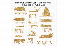 SVG Bundles - 10 Animal Silhouette Monogram Split Bundle DXF Product Image 3