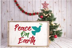 Peace on Earth SVG - Christmas SVG Cut File - DXF PNG EPS Product Image 4