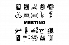 Protests Meeting Event Collection Icons Set Vector Product Image 1