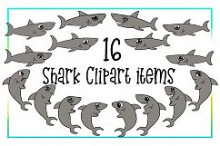 Shark Clipart- Nautical Clipart-Emotions Clipart-Cartoon-Sticker Clipart-Digital-Shark week-Shark Art-Funny-Digital Sloth-Sloth Drama-Commercial Product Image 2