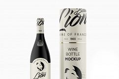 Matte Glass Wine Bottle Mockup Product Image 8