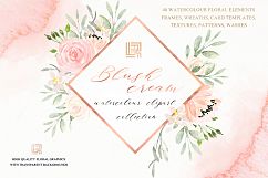 Blush cream. Floral watercolor clip art. Product Image 1