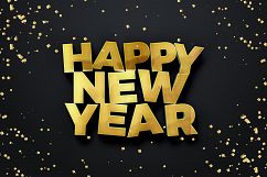Happy New Year 2018 Text Mock Up Product Image 2